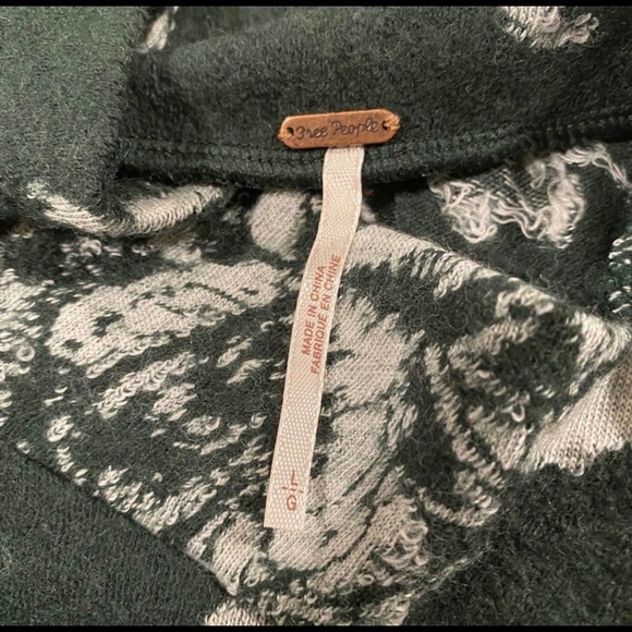 Free People Floral Wool Blend Mock Neck Mini Dress - Picture 8 of 8